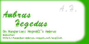 ambrus hegedus business card